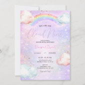 Rainbow Cloud Blush Gender Reveal Glitter Kaart (Voorkant)