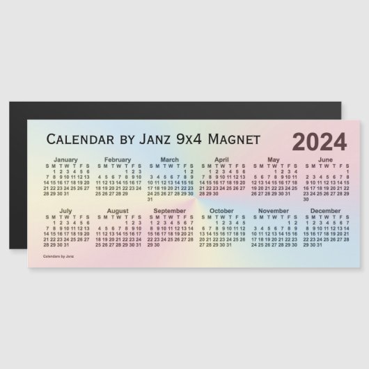 Rainbow Cloud Calendar 2024, gemaakt door Janz 9x4 (Voorkant / Achterkant)