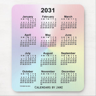 Rainbow Cloud Calendar 2031, opgesteld door Janz M Muismat