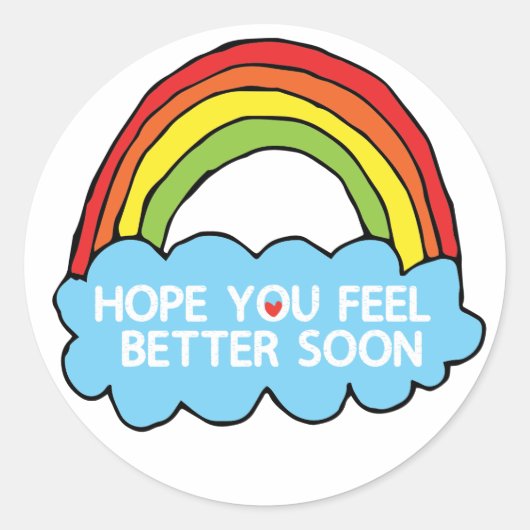 Rainbow Cloud Clip Art die je goed uitstuurt Ronde Sticker (Voorkant)