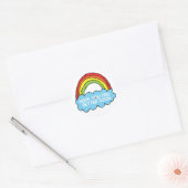 Rainbow Cloud Clip Art die je goed uitstuurt Ronde Sticker (Envelop)