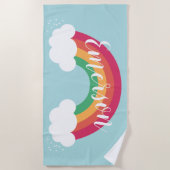 Rainbow Cloud Cute Modern Kinder Strandlaken (Voorkant)
