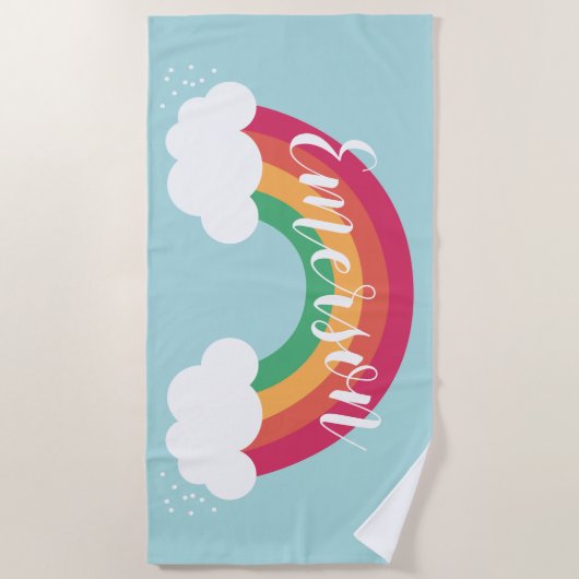 Rainbow Cloud Cute Modern Kinder Strandlaken (Voorkant)