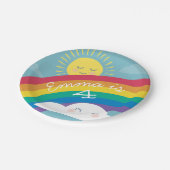 Rainbow Cloud en Sun Birthday Borden Papieren Bordje (Gekanteld)