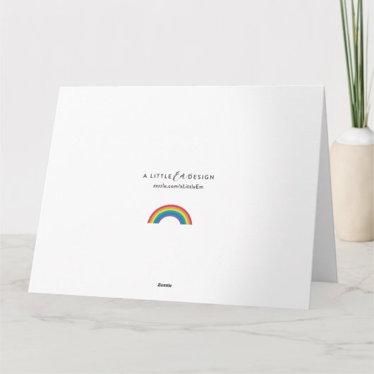 Rainbow Cloud en Sun Birthday Hartelijk dank Bedankkaart (Achterkant)