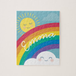 Rainbow Cloud en Sun Gepersonaliseerde Puzzle Legpuzzel