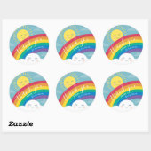 Rainbow Cloud en Sun Hartelijk dank voor de tovena Ronde Sticker (Vel)