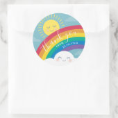 Rainbow Cloud en Sun Hartelijk dank voor de tovena Ronde Sticker (Tas)