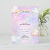 Rainbow Cloud Galaxy Glitter Geslacht Reveal Kaart (Staand voorkant)