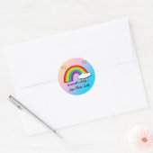 Rainbow Cloud Geboorte Aankondiging envelop seal Ronde Sticker (Envelop)