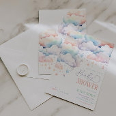 Rainbow Cloud Genderneutraal Baby shower Kaart