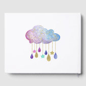 Rainbow Cloud Gold Glitter Baby shower Gastenboek (Achterkant)