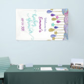 Rainbow Cloud Gold Glitter Baby shower Welkom Spandoek (Beurs)