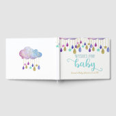 Rainbow Cloud Gold Glitter Wensen voor Baby shower Gastenboek (Volledig)