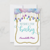 Rainbow Cloud Gold Glitter Wensen voor Baby shower Kaart (Voorkant)