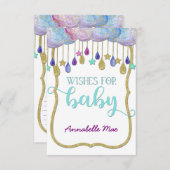 Rainbow Cloud Gold Glitter Wensen voor Baby shower Kaart (Voorkant / Achterkant)