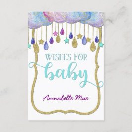 Rainbow Cloud Gold Glitter Wensen voor Baby shower Kaart
