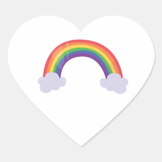 Rainbow Cloud Hart Sticker (Voorkant)