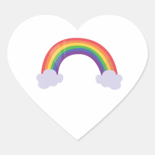 Rainbow Cloud Hart Sticker