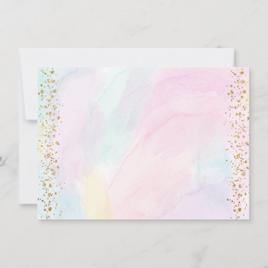 Rainbow Cloud Harten roze gouddag Bedankkaart (Achterkant)