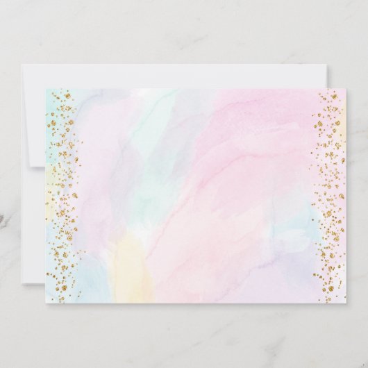 Rainbow Cloud Harten Waterverf Birthday Kaart (Achterkant)