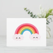 Rainbow Cloud Invitations Kaart (Staand voorkant)
