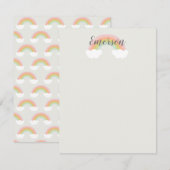 Rainbow Cloud Kinder Notitiekaartje (Voorkant / Achterkant)