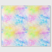 Rainbow Cloud Kleurrijke Tie Dye Neon Sky Cadeaupapier (Vlak)