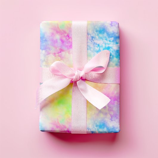 Rainbow Cloud Kleurrijke Tie Dye Neon Sky Cadeaupapier