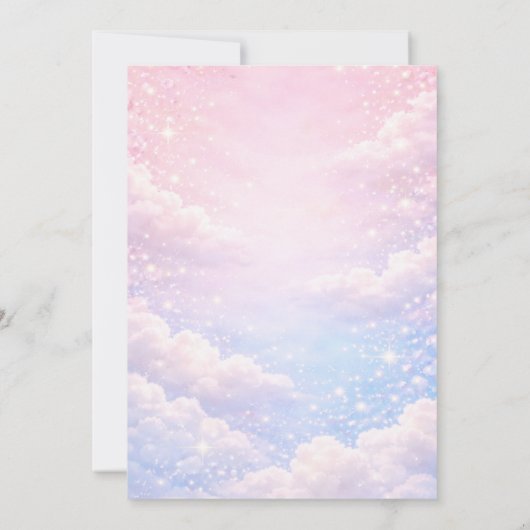 Rainbow Cloud Nine Sky Glitter Gender Reveal  Kaart (Achterkant)
