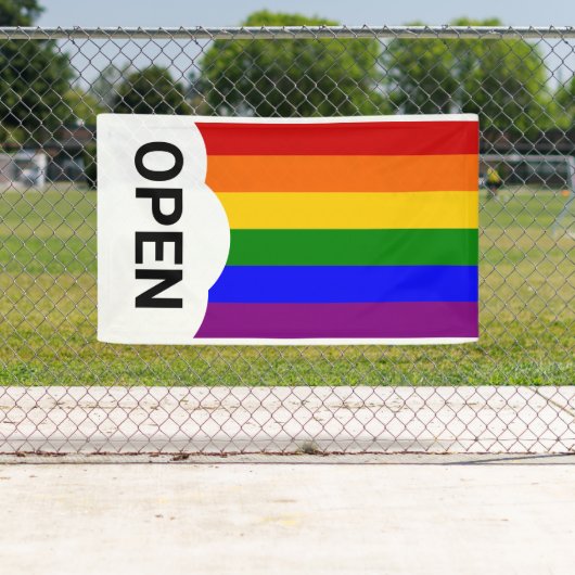 Rainbow Cloud Open Flag Spandoek (Insitu)