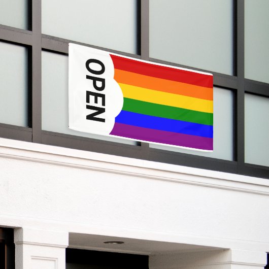 Rainbow Cloud Open Flag Spandoek (Buitenkant Gebouw)