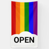 Rainbow Cloud Open Flag Spandoek (Verticaal)