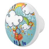 Rainbow Cloud People Ceramic Knob Keramische Knop (Rechts)