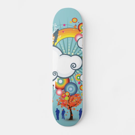 Rainbow Cloud People Skateboard (Voorkant)