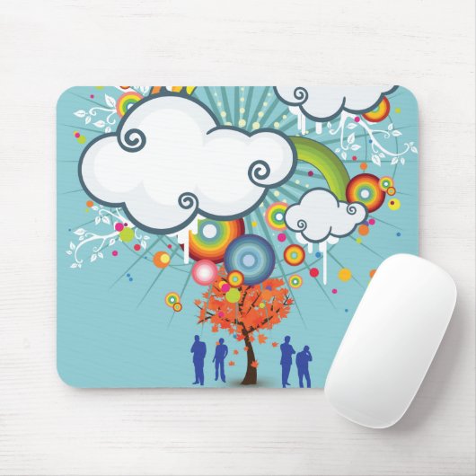 Rainbow Cloud People Tree Mousepad Muismat (Met muis)