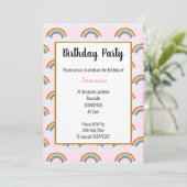 RAINBOW CLOUD PINK MULTIPLE DE Uitnodiging van de (Staand voorkant)