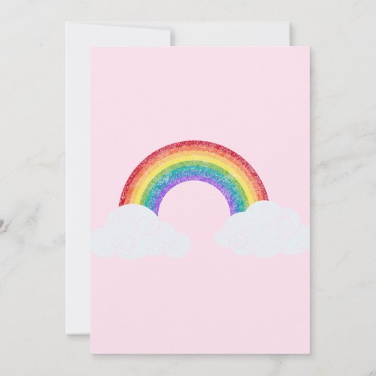 RAINBOW CLOUD PINK MULTIPLE DE Uitnodiging van de  (Achterkant)