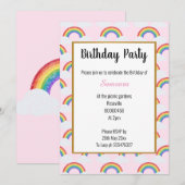 RAINBOW CLOUD PINK MULTIPLE DE Uitnodiging van de (Voorkant / Achterkant)