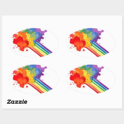 RAINBOW CLOUD -.png Ovale Sticker (Vel)