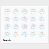 Rainbow Cloud Rainbow Baby shower De datum opslaan Ronde Sticker (Vel)