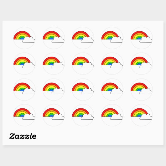Rainbow Cloud Ronde Sticker (Vel)