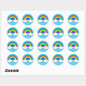 Rainbow Cloud-Sticker Ronde Sticker (Vel)