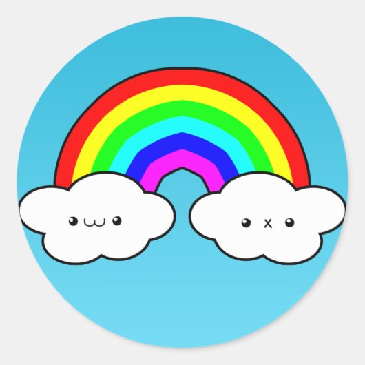 Rainbow Cloud-Sticker Ronde Sticker (Voorkant)