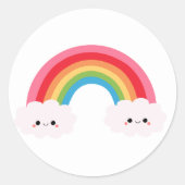 Rainbow Cloud-Stickers Ronde Sticker (Voorkant)