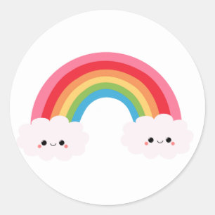 Rainbow Cloud-Stickers Ronde Sticker