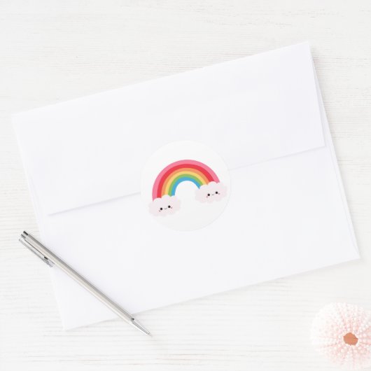 Rainbow Cloud-Stickers Ronde Sticker (Envelop)