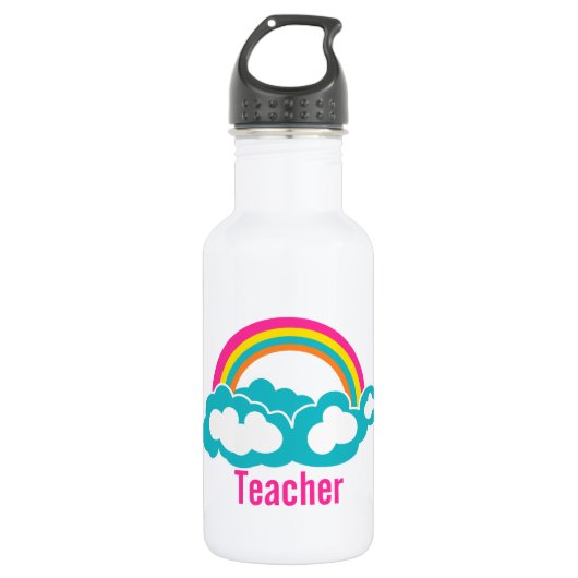 Rainbow Cloud Teacher Waterfles (Voorkant)