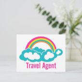 Rainbow Cloud Travel Agent Briefkaart (Staand voorkant)