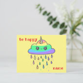 Rainbow Cloud Unicorn personaliseren Briefkaart (Staand voorkant)